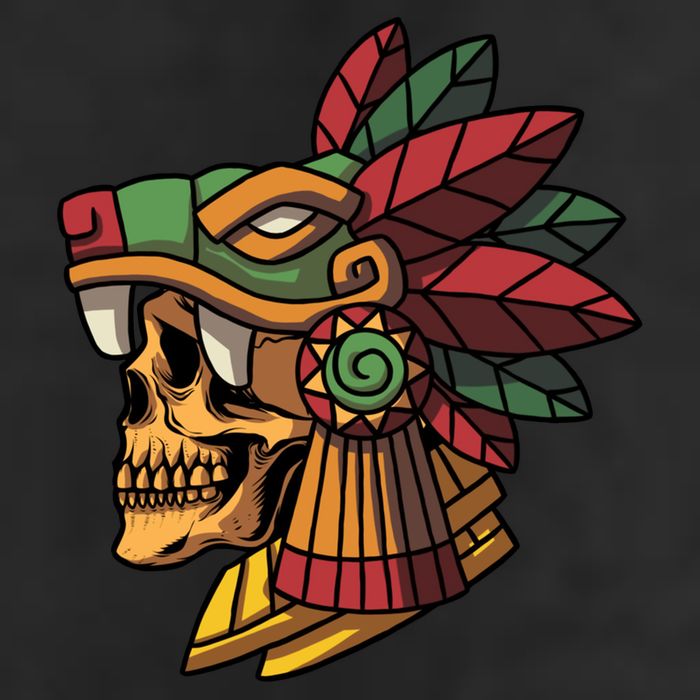 Mayan Ancient Quetzalcoatl Aztec Skull Retro Cool Comfort Performance Bucket Hat