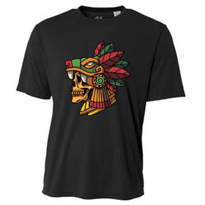 Mayan Ancient Quetzalcoatl Aztec Skull Retro Cooling Performance Crew T-Shirt