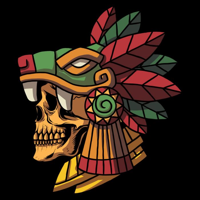 Mayan Ancient Quetzalcoatl Aztec Skull Retro Performance Shirt