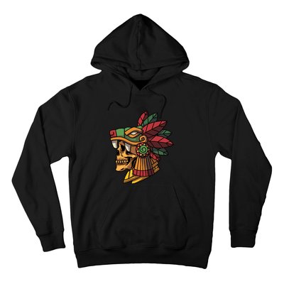 Mayan Ancient Quetzalcoatl Aztec Skull Retro Hoodie