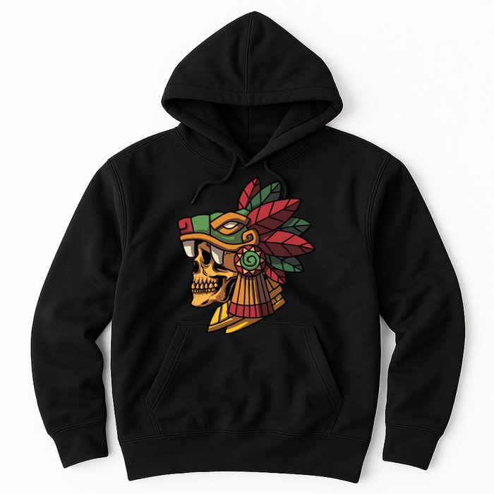 Mayan Ancient Quetzalcoatl Aztec Skull Retro Hoodie