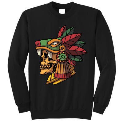 Mayan Ancient Quetzalcoatl Aztec Skull Retro Sweatshirt