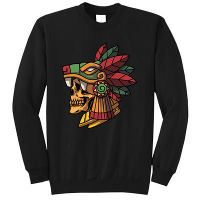 Mayan Ancient Quetzalcoatl Aztec Skull Retro Sweatshirt