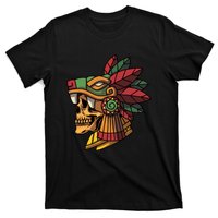 Mayan Ancient Quetzalcoatl Aztec Skull Retro T-Shirt