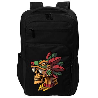 Mayan Ancient Quetzalcoatl Aztec Skull Retro Impact Tech Backpack