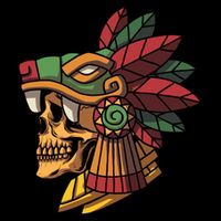 Mayan Ancient Quetzalcoatl Aztec Skull Retro Sustainable Bucket Hat