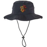 Mayan Ancient Quetzalcoatl Aztec Skull Retro Bucket Hat
