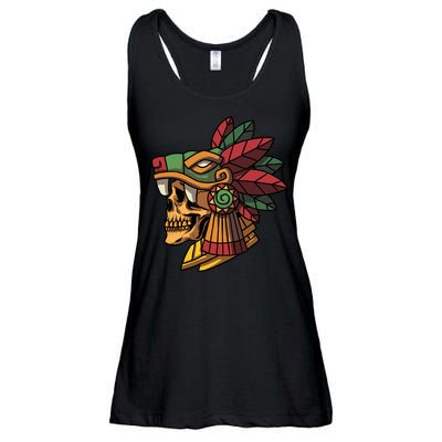 Mayan Ancient Quetzalcoatl Aztec Skull Retro Ladies Essential Flowy Tank