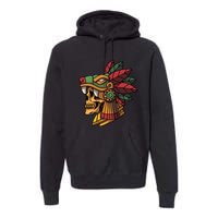 Mayan Ancient Quetzalcoatl Aztec Skull Retro Premium Hoodie