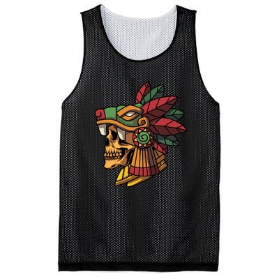 Mayan Ancient Quetzalcoatl Aztec Skull Retro Mesh Reversible Basketball Jersey Tank