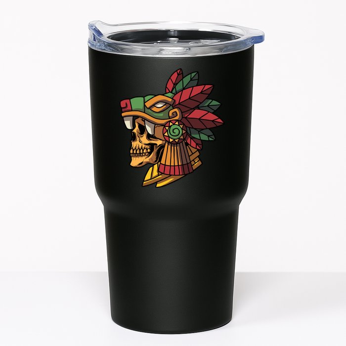 Mayan Ancient Quetzalcoatl Aztec Skull Retro Tumbler