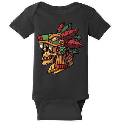 Mayan Ancient Quetzalcoatl Aztec Skull Retro Baby Bodysuit