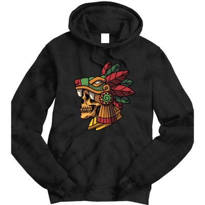 Mayan Ancient Quetzalcoatl Aztec Skull Retro Tie Dye Hoodie