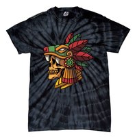 Mayan Ancient Quetzalcoatl Aztec Skull Retro Tie-Dye T-Shirt