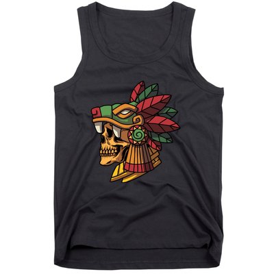 Mayan Ancient Quetzalcoatl Aztec Skull Retro Tank Top