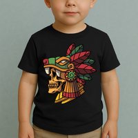 Mayan Ancient Quetzalcoatl Aztec Skull Retro Toddler T-Shirt