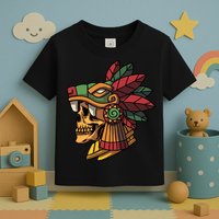 Mayan Ancient Quetzalcoatl Aztec Skull Retro Toddler T-Shirt