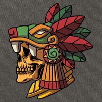 Mayan Ancient Quetzalcoatl Aztec Skull Retro Cotton Canvas Backpack