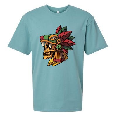 Mayan Ancient Quetzalcoatl Aztec Skull Retro Sueded Cloud Jersey T-Shirt