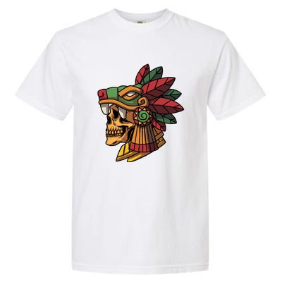 Mayan Ancient Quetzalcoatl Aztec Skull Retro Garment-Dyed Heavyweight T-Shirt