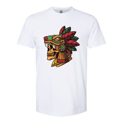 Mayan Ancient Quetzalcoatl Aztec Skull Retro Softstyle CVC T-Shirt