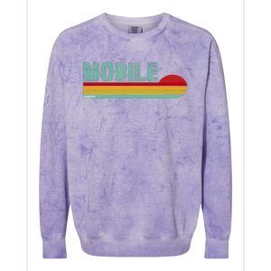 Mobile Alabama Retro Sunset Colorblast Crewneck Sweatshirt