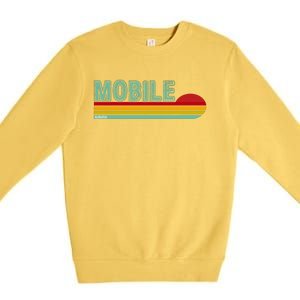 Mobile Alabama Retro Sunset Premium Crewneck Sweatshirt