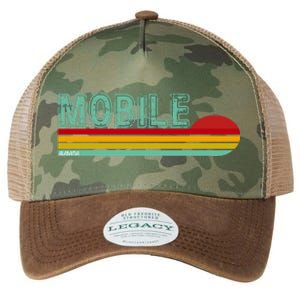 Mobile Alabama Retro Sunset Legacy Tie Dye Trucker Hat