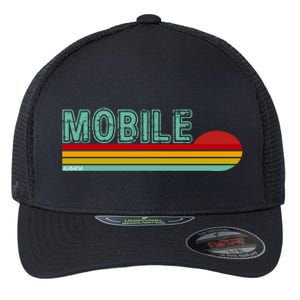 Mobile Alabama Retro Sunset Flexfit Unipanel Trucker Cap