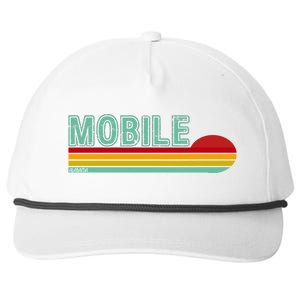 Mobile Alabama Retro Sunset Snapback Five-Panel Rope Hat