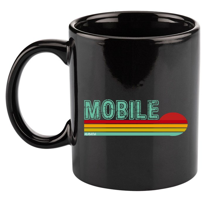 Mobile Alabama Retro Sunset 11oz C Handle Ceramic Mug