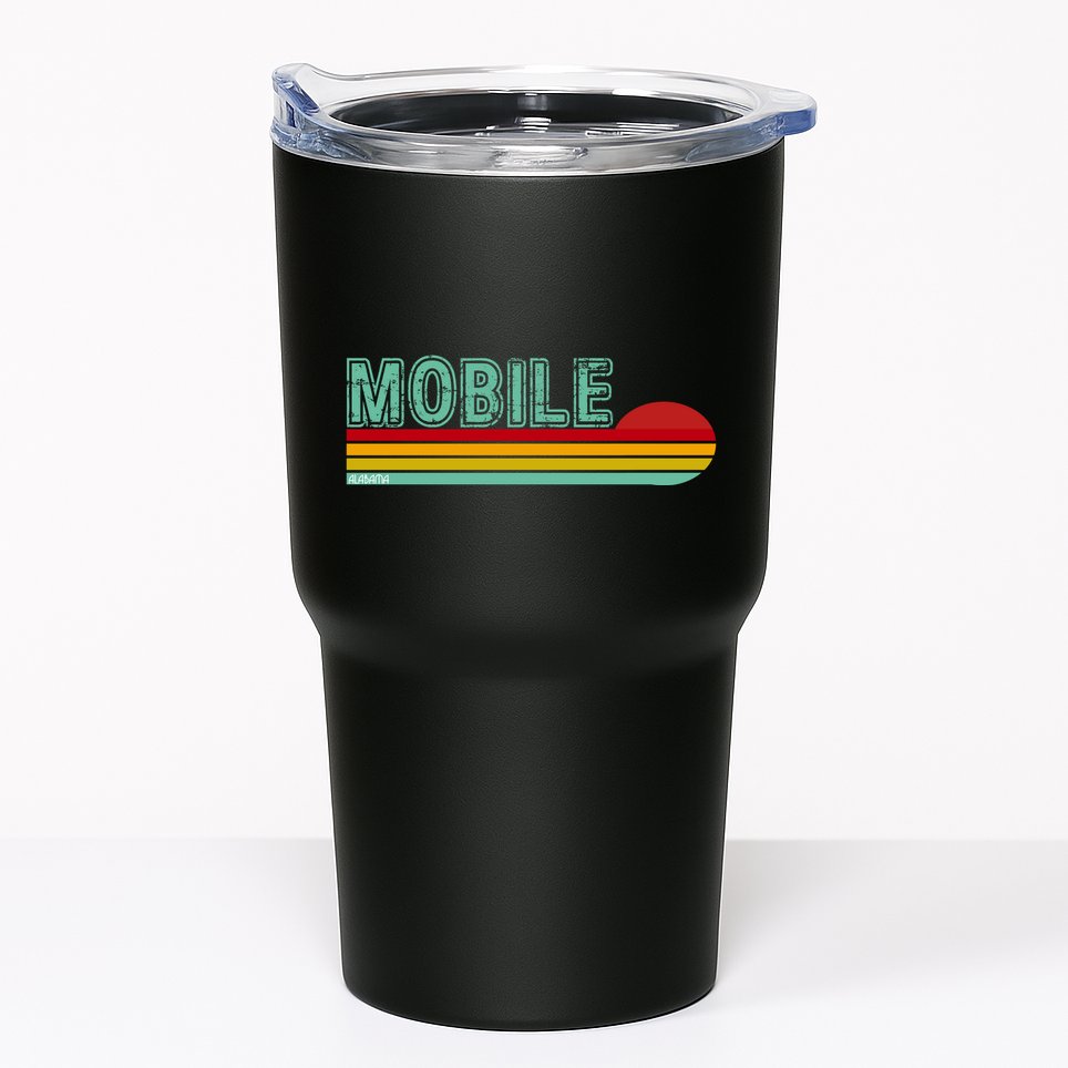 Mobile Alabama Retro Sunset Tumbler