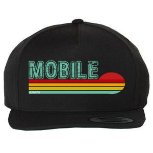 Mobile Alabama Retro Sunset Wool Snapback Cap