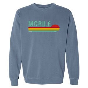 Mobile Alabama Retro Sunset Garment-Dyed Sweatshirt