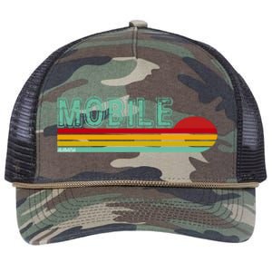 Mobile Alabama Retro Sunset Retro Rope Trucker Hat Cap