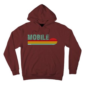 Mobile Alabama Retro Sunset Hoodie