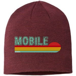 Mobile Alabama Retro Sunset Sustainable Beanie