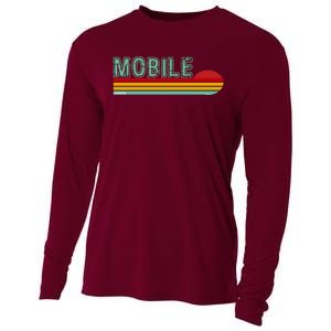 Mobile Alabama Retro Sunset Cooling Performance Long Sleeve Crew