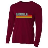 Mobile Alabama Retro Sunset Cooling Performance Long Sleeve Crew