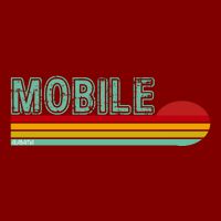 Mobile Alabama Retro Sunset Cooling Performance Long Sleeve Crew