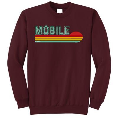 Mobile Alabama Retro Sunset Tall Sweatshirt