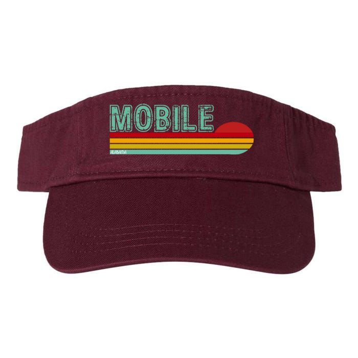 Mobile Alabama Retro Sunset Valucap Bio-Washed Visor