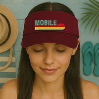 Mobile Alabama Retro Sunset Visor