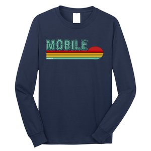 Mobile Alabama Retro Sunset Long Sleeve Shirt