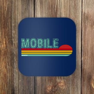 Mobile Alabama Retro Sunset Coaster