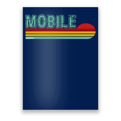 Mobile Alabama Retro Sunset Poster