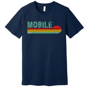 Mobile Alabama Retro Sunset Premium T-Shirt