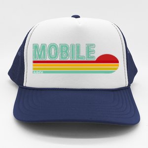 Mobile Alabama Retro Sunset Trucker Hat