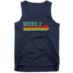 Mobile Alabama Retro Sunset Tank Top