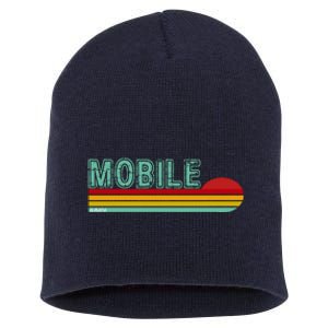 Mobile Alabama Retro Sunset Short Acrylic Beanie